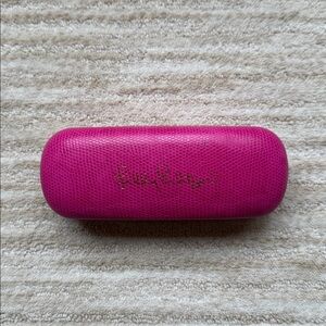 Lilly Pulitzer Hot PINK Fuchsia Clamshell Eyeglass Case Hardcase Snake Reptile